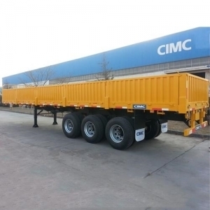 Three-axle Dropside Flatbed With Side Wall ,