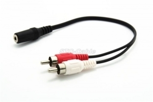 3.5mm Stereo Female To Two RCA Stereo Male Y