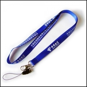 Blue New Style Printing Logo Nylon Lanyard For