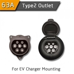 Type2 63A Outlet With 3 Point Fixing Charging
