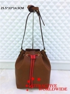 PU Leather Lady Drawstring Bucket Bag Purse