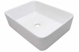 White Modern Ceramic Rectangular Vessel Bathroom