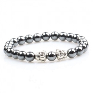 Hematite Bead Bracelet Laughing Buddha To Buddha