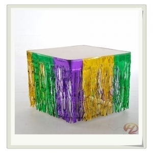 PET Foil Fringe Tinsel Party Table Skirt For