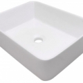 White Modern Ceramic Rectangular Vessel Bathroom